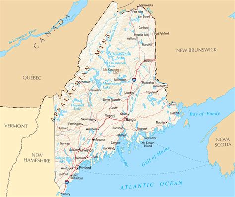 Maine On Map Of America