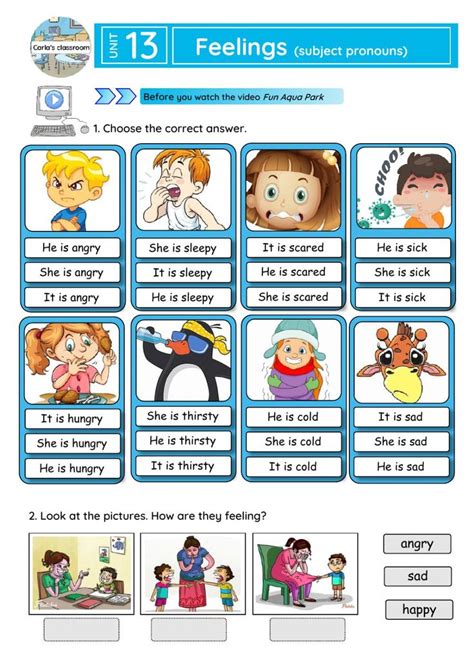Feelings And Emotions Online Worksheet For Beginners You Can Do The