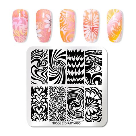 Buy 1 Pc Nicole Diary Nail Stamping Plates Nail Art Stamp Image
