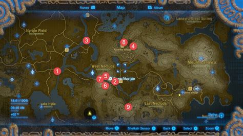 The Legend Of Zelda Breath Of The Wild Shrine Map