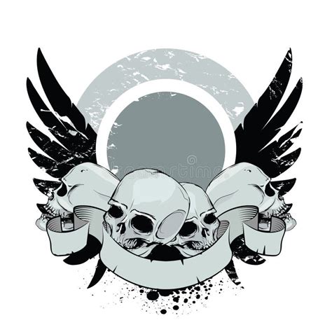 Skulls With Wings Stock Vector Illustration Of Dark Vector 9916516