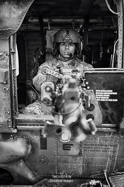 Hdr Image Of A Uh 60 Black Hawk Door Gunner Manning A M240 Machine Gun