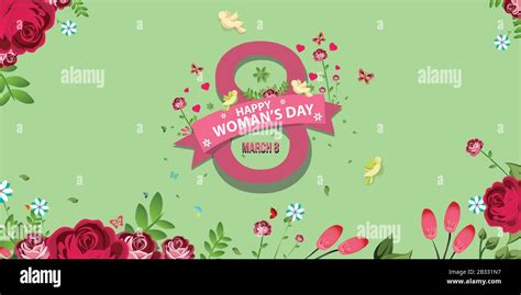 International Womens Day 8 March Happy Womens Day Spring Flowers