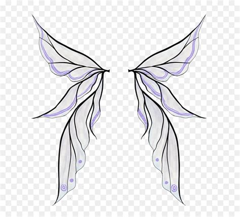 Fairy Wings Drawings Colored Draw Anime Fairy Wings Hd Png Download