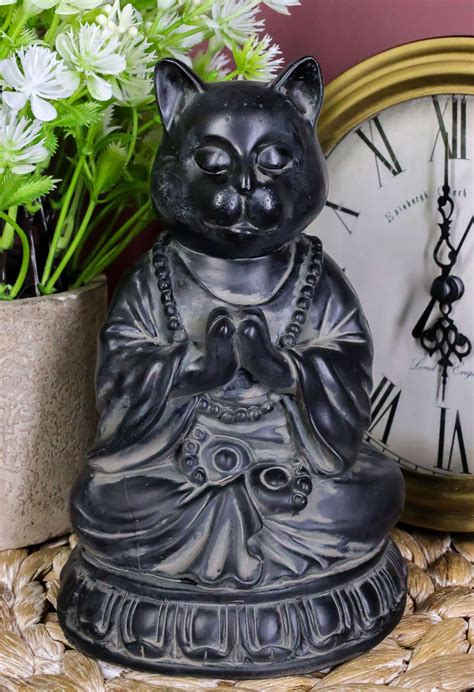 Buddha Cat Statue Meditating Zen Cat Figurine Cat Memorial Or Spiritual