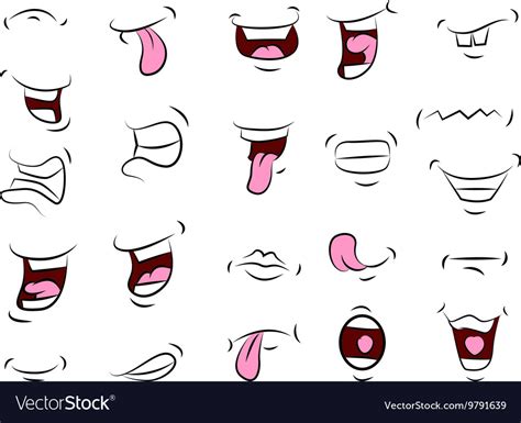 Set Of Mouths Cartoon For Your Design Royalty Free Vector