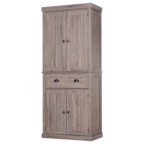Homcom 72 Traditional Colonial Standing Kitchen Pantry Cupboard Cabinet