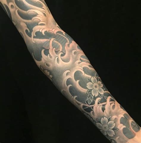 Black And Grey Japanese Sleeve Tattoo Slave To The Needle