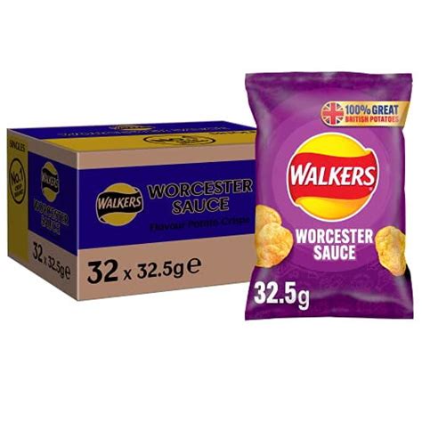 Walkers Crisps Worcester Sauce X 32 1040g
