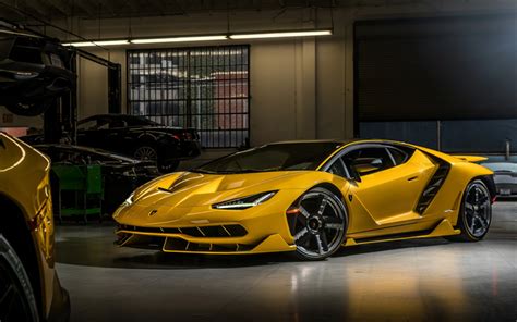Download Wallpapers Lamborghini Centenario Roadster 2018 Yellow