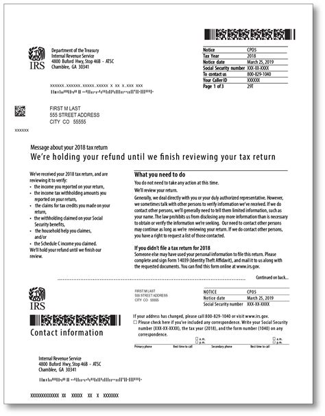 Irs Audit Letter Cp05 Sample 1