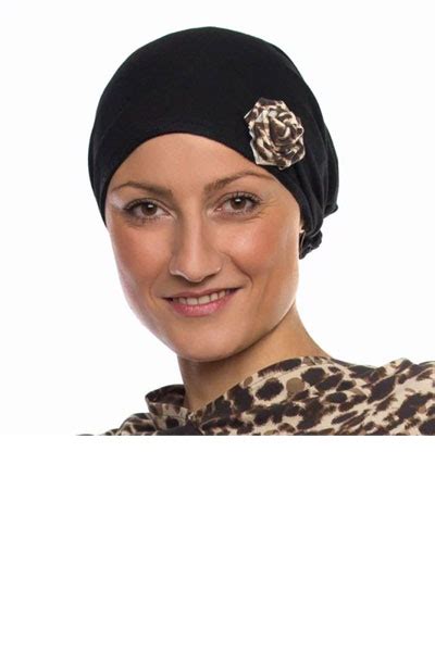 Leopard Black Rosette Chemotherapy Head Wrap WPH