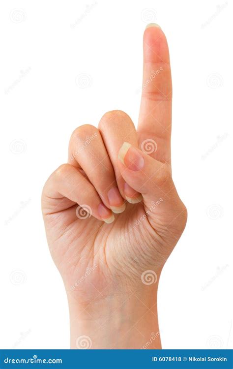 Index Finger Raised Up Man Shows Gesture Of Attention Touch Point