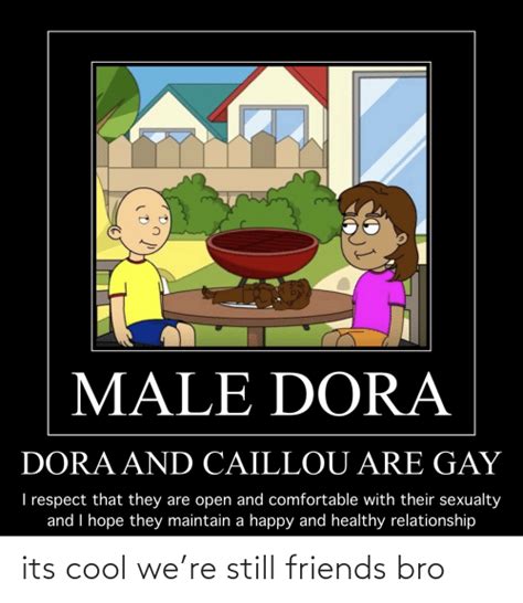 Male Dora Dora And Caillou Are Gay I Respect That They Are Open And