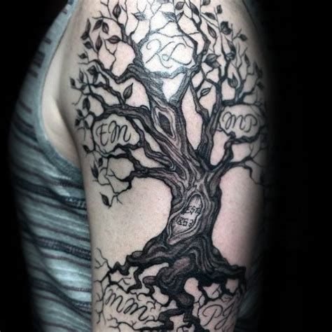 60 Tatuajes de árboles genealógicos genogramas Nombres etc