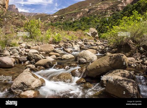 The Injisuti River Also Known As The Little Tugela Flowing Fast Over