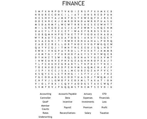 Financial Literacy Word Search Wordmint Word Search Printable