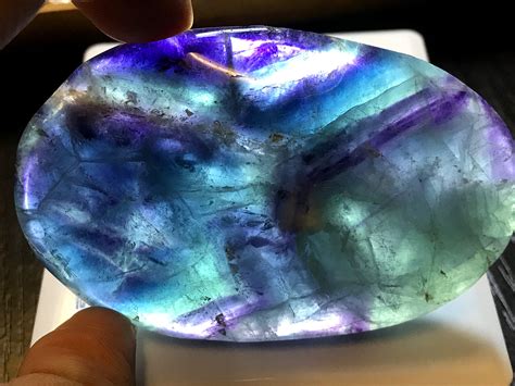 Rainbow Fluorite Palm Stone No137 Secret Crystals