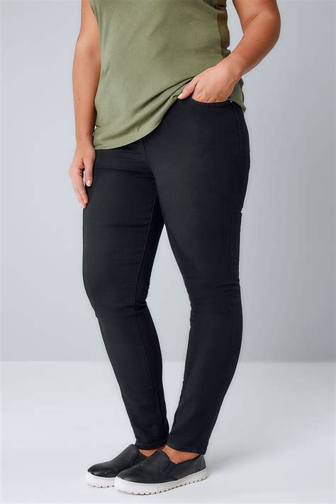 Black Super Stretch Skinny Jeans Plus Size 16 To 28