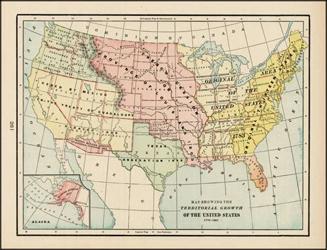 Map Showing The Territorial Growth Of The United States 1776 1891