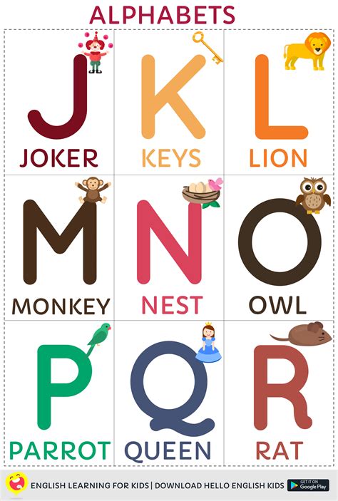 Hello English Kids Printable - A-Z Alphabets - Kids App by HelloEnglish