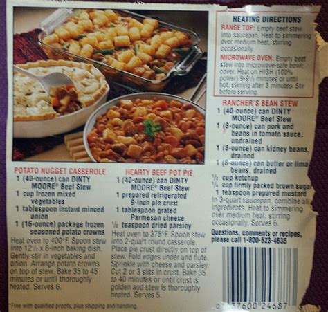 More vegetables may be added to beef stew. Dinty Moore Recipes | Dinty moore beef stew, Recipes, Food