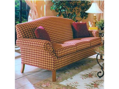 1520 Short Stationary Sofa With Oak Chippendale Legs By Lancer At