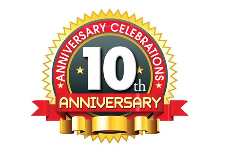 10th Anniversary Logo10 Year Anniversary Creative Concept Vector 10th
