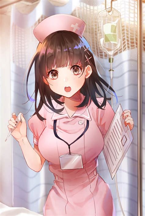 anime anime girls original characters nurse outfit artwork digital art hd wallpaper