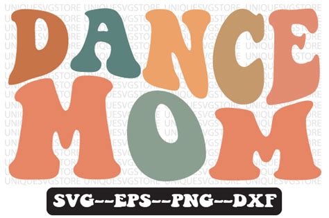 Dance Mom Retro Wavy Svg Design Graphic By Uniquesvgstore · Creative
