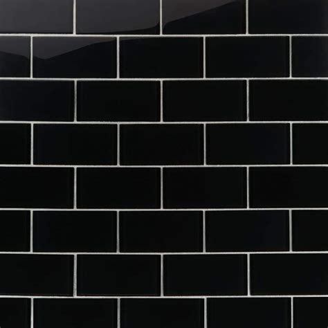 Ivy Hill Tile Contempo Classic Black 3 In X 6 In X 8mm Polished Glass