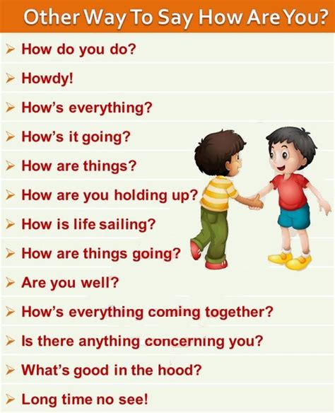 Alternative Ways To Say How Are You Various Ways To Ask How Are