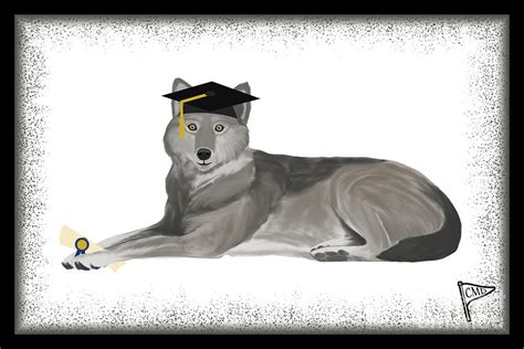 Graduation Wolf Digital Art By College Mascot Designs