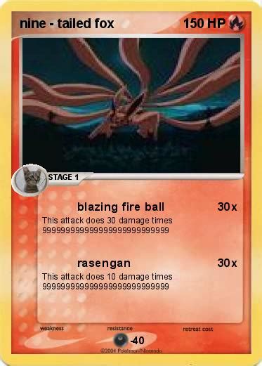 Pokémon Nine Tailed Fox Blazing Fire Ball My Pokemon Card