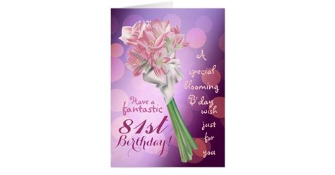 Happy Birthday 81st Pink Flowers Greeting Card Zazzle