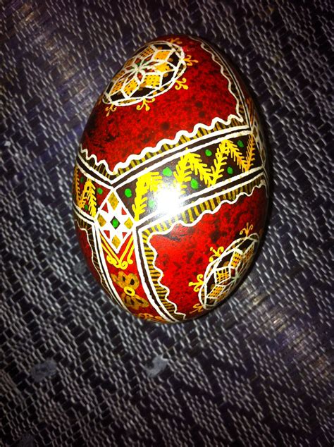 A Spotted Turkey Egg I Traditionally Decorated With Wax Resist And Dye