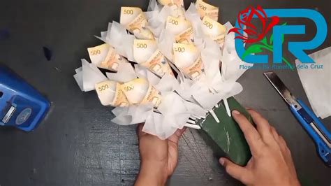 Money Bouquet With Flowers Easy Diy Youtube