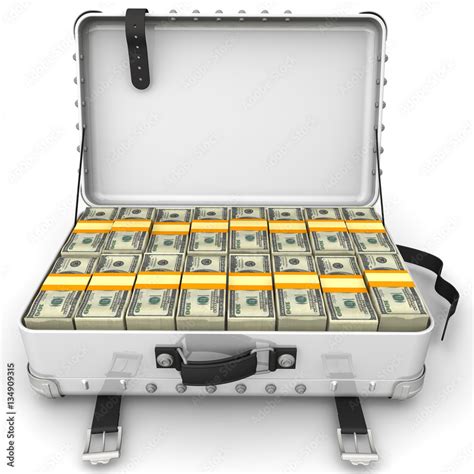 Suitcase Full Of Money A Suitcase Filled With Bundles Of Us Dollars