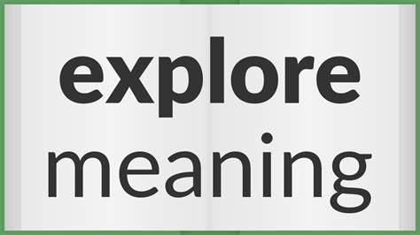 Explore Meaning Of Explore Youtube