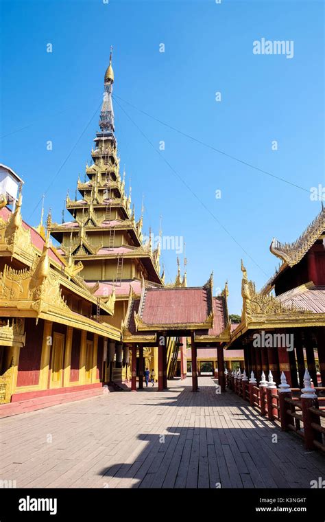 Golden Pagoda In Mandalay Palace Myanmar Stock Photo Alamy