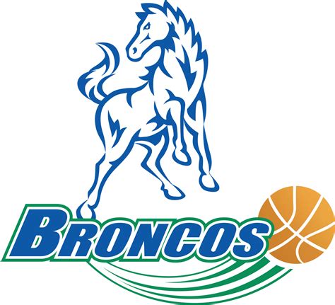 All of these elements are inside a thick circle with a darker outer border. Bronco-Logo.png - Broadmeadows Basketball