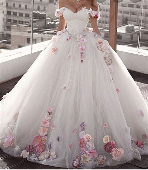 Floral Wedding Ballgown Poofy Wedding Dress Wedding Dresses For