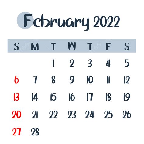 Gambar Kalender Biru Februari 2022 Kalender 2022 Februari Png Dan