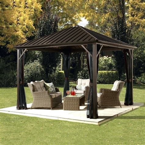 String lights attach to your gazebo using velcro fasteners and s hooks. 25 Collection of Gazebo 8X8 Rona