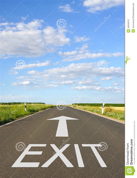 Road Marked Exit Stock Photo Image Of Text Arrow Marked 49033572