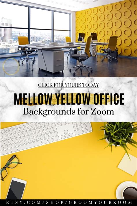 Yellow Office Zoom Background 4 Virtual Photos For Video Etsy