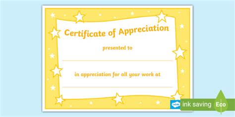 New Certificate Of Appreciation For Kids Primary Resources