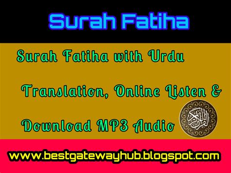 Surah Fatiha With Urdu Translation Listen And Download Mp3 Audio