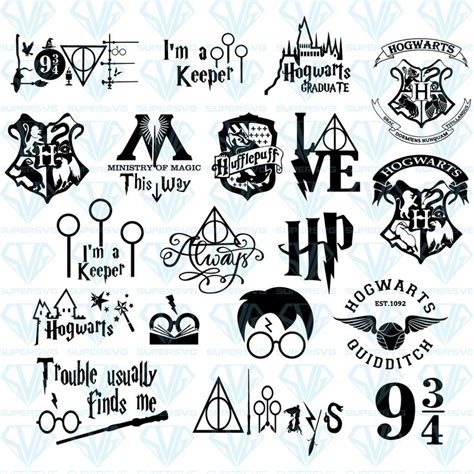 Harry Potter Bundle Svg Files For Silhouette Files For Cricut Svg Dxf