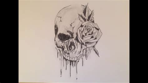 Gerade für anfänger, die zeichnen lernen wollen, ist es wichtig, sich auf ihre ersten übungen richtig vorzubereiten. Draw a Skull with Roses Time Lapse - Totenkopf mit Rose ...